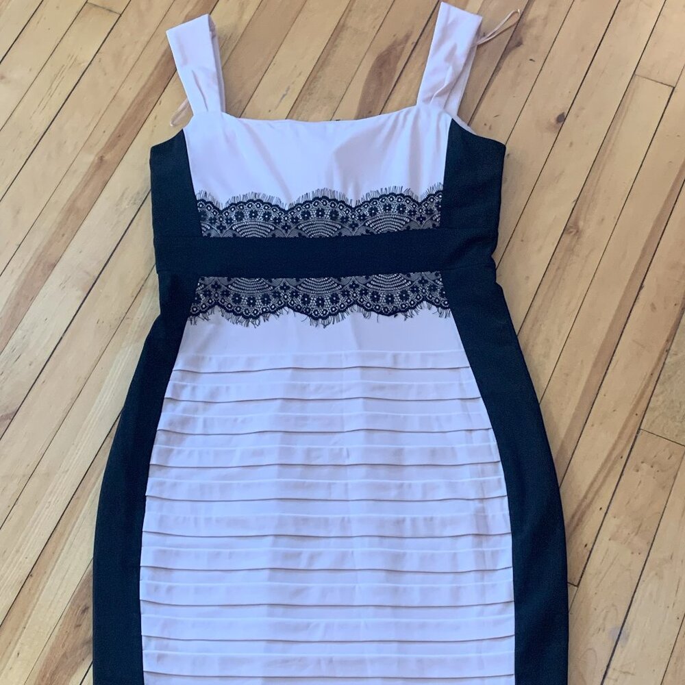 Blush and Black Wedding Guest Dress
